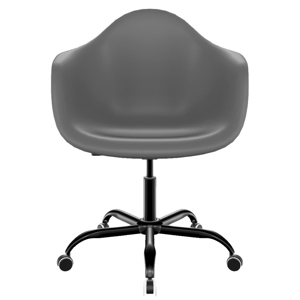 Cadeira Eames Arm Office Konkret e Preta