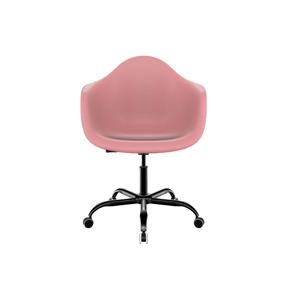 Cadeira Eames Arm Office Rosa e Preta