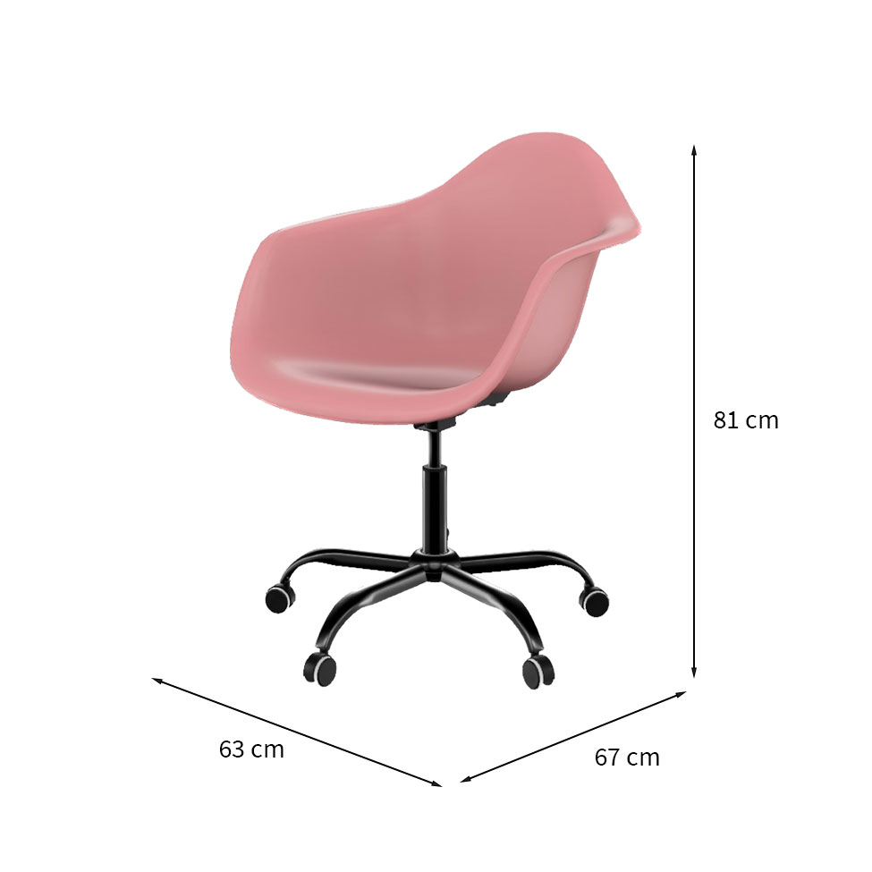 Cadeira Eames Arm Office Rosa e Preta