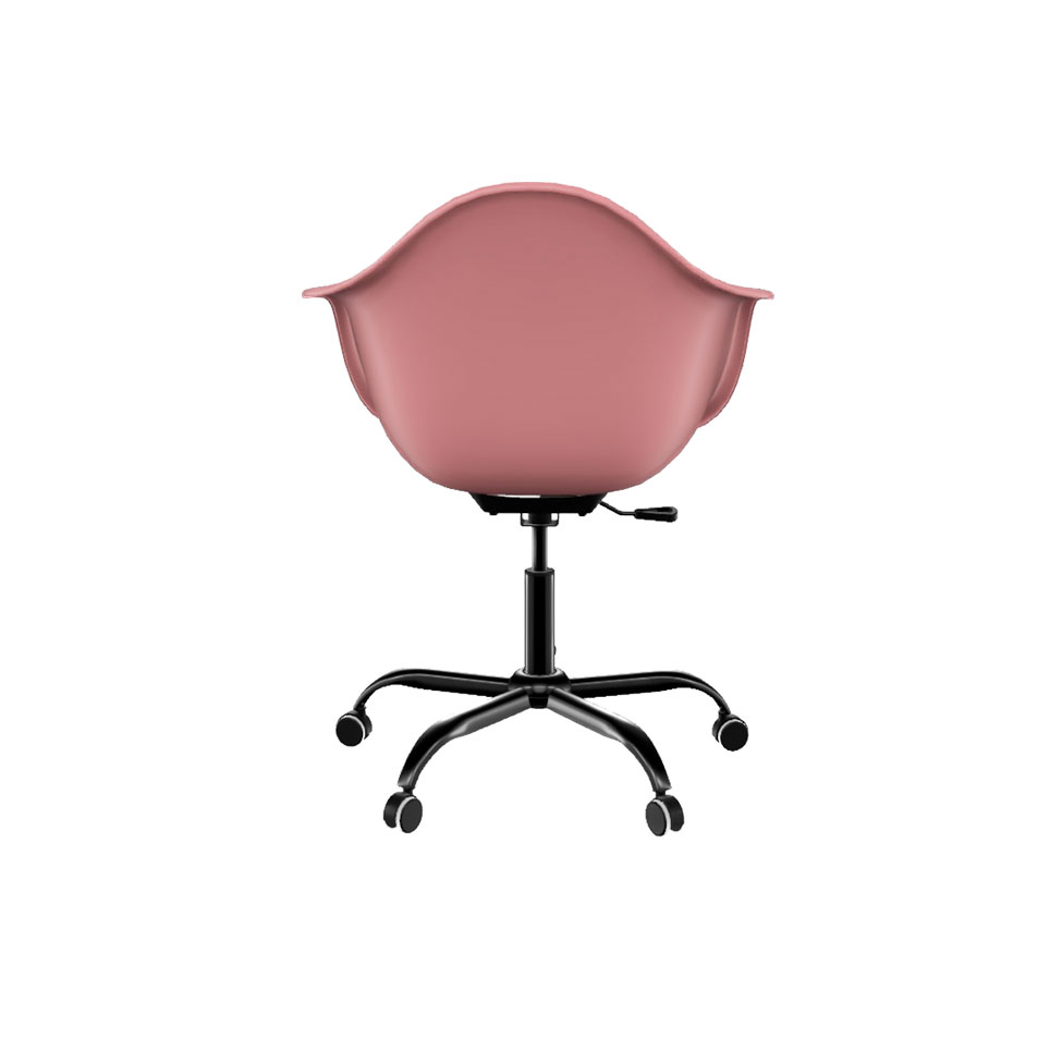 Cadeira Eames Arm Office Rosa e Preta