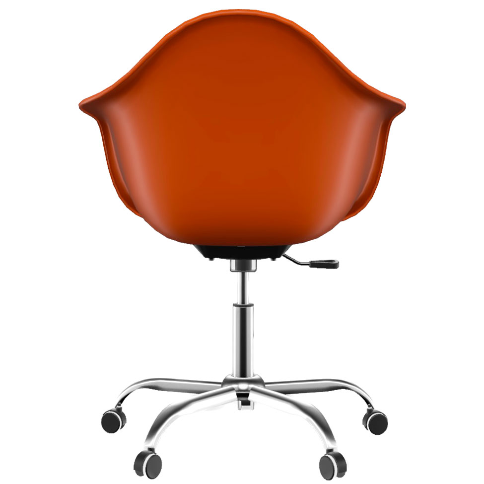 Cadeira Eames Arm Office Terracota e Cromada