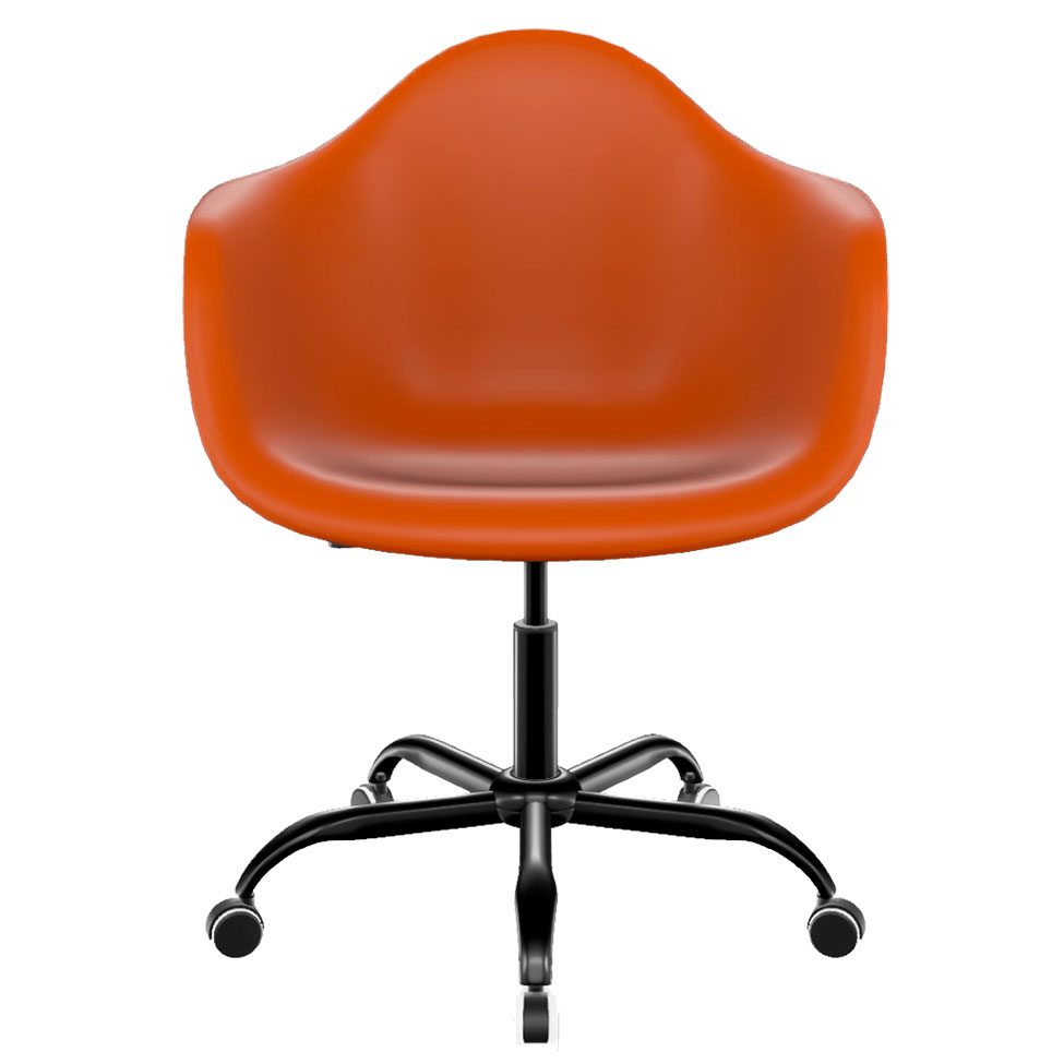 Cadeira Eames Arm Office Terracota e Preta