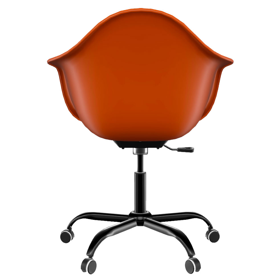 Cadeira Eames Arm Office Terracota e Preta