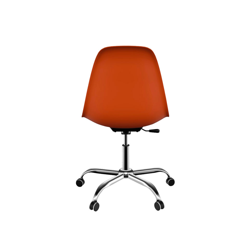 Cadeira Eames Office Terracota e Cromada