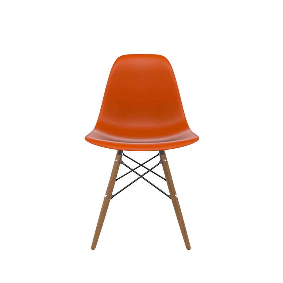 Cadeira Eames Terracota e Madeira