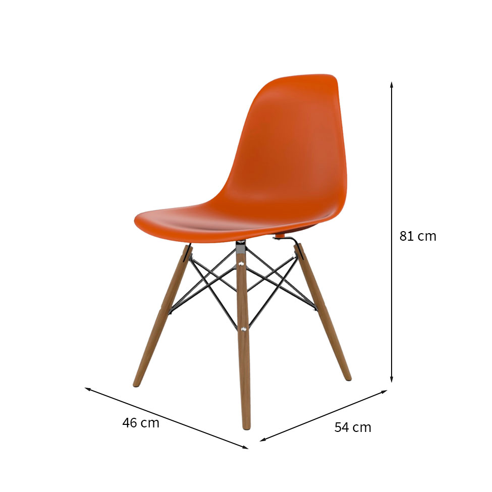 Cadeira Eames Terracota e Madeira
