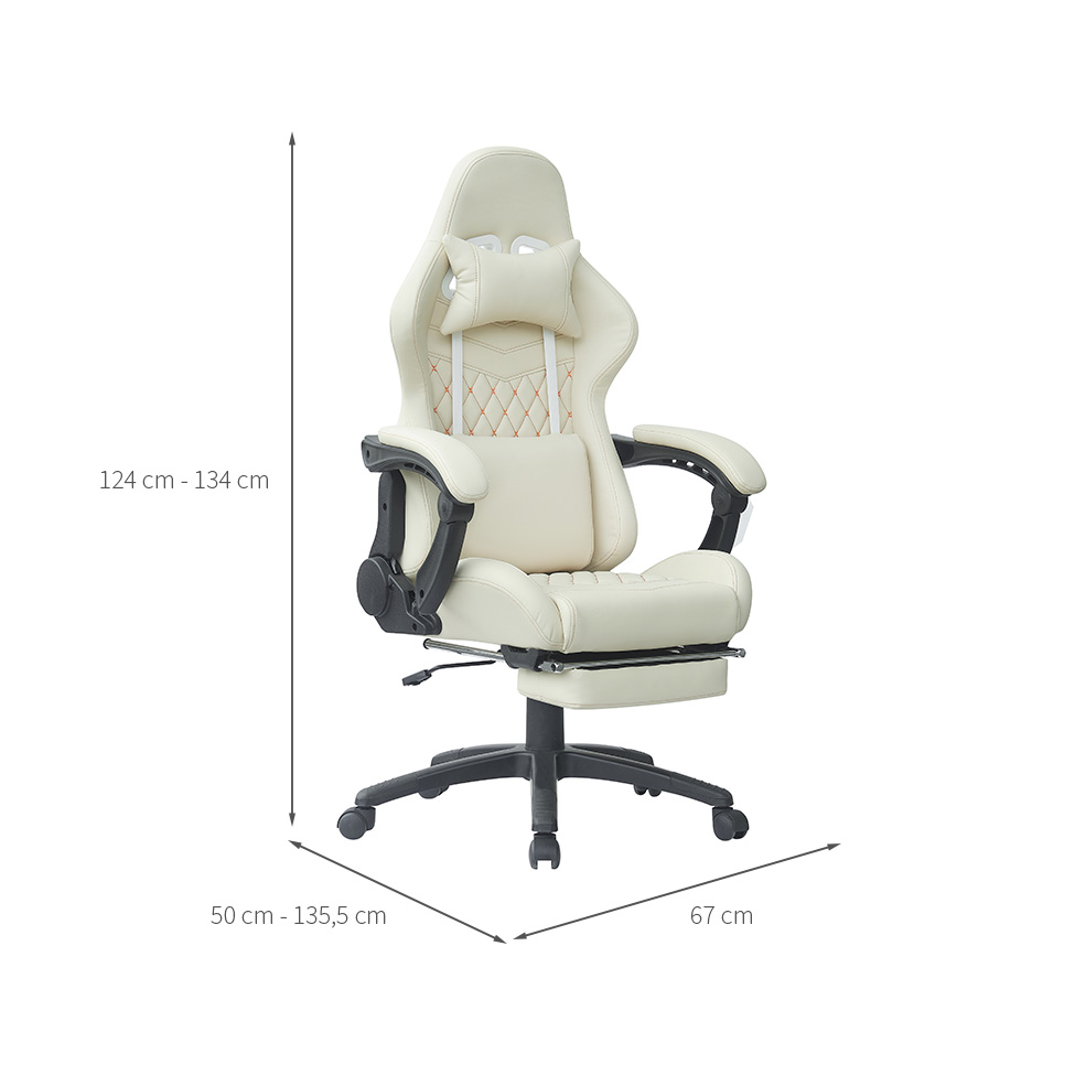 Cadeira Gamer Creed Creme e Laranja