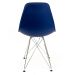 Cadeira de Cozinha Eames Cromada e Azul Marinho