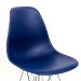 Cadeira de Cozinha Eames Cromada e Azul Marinho