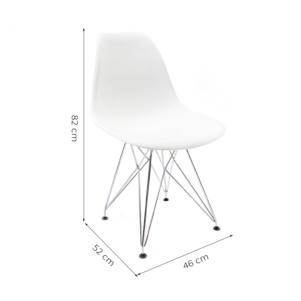 Cadeira de Cozinha Eames Cromada e Branca