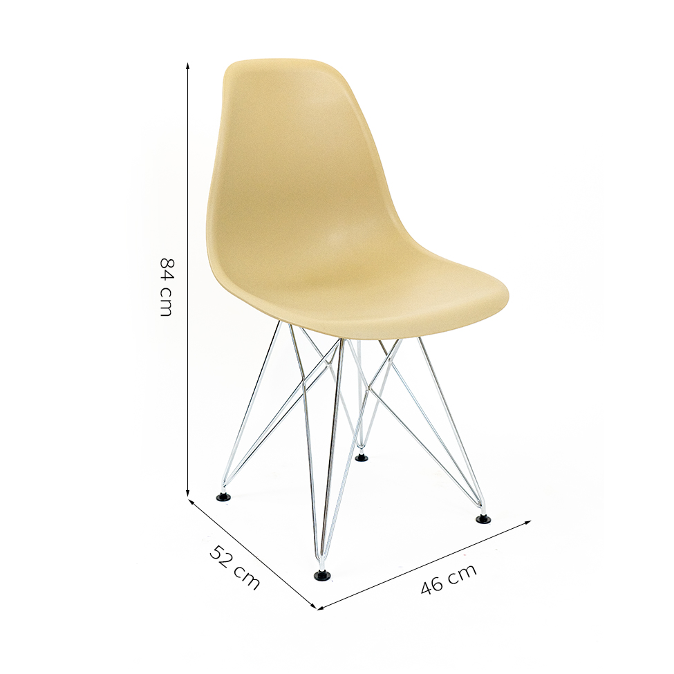 Cadeira de Cozinha Eames Cromada e Fendi