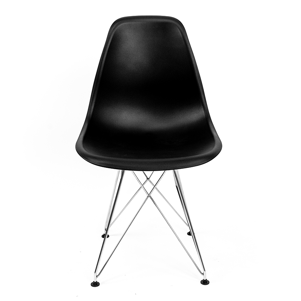 Cadeira de Cozinha Eames Cromada e Preta