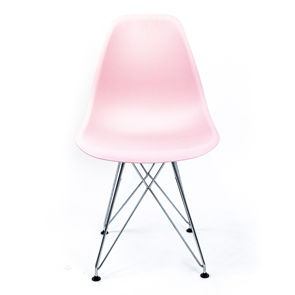 Cadeira de Cozinha Eames Cromada e Rosa