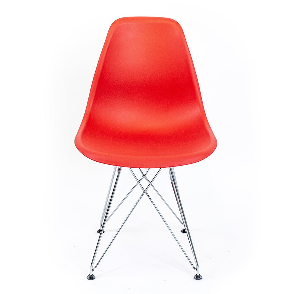 Cadeira de Cozinha Eames Cromada e Vermelha