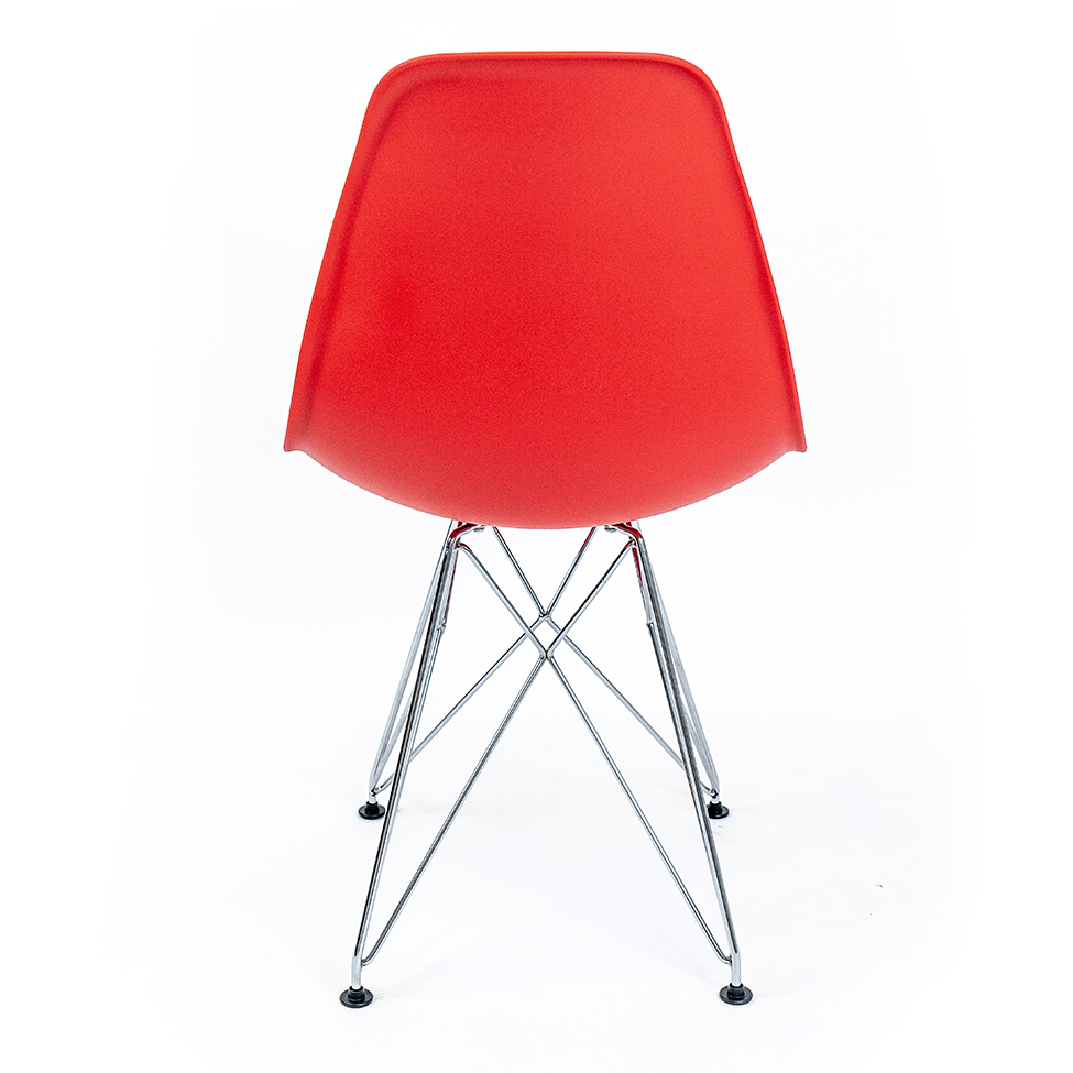 Cadeira de Cozinha Eames Cromada e Vermelha