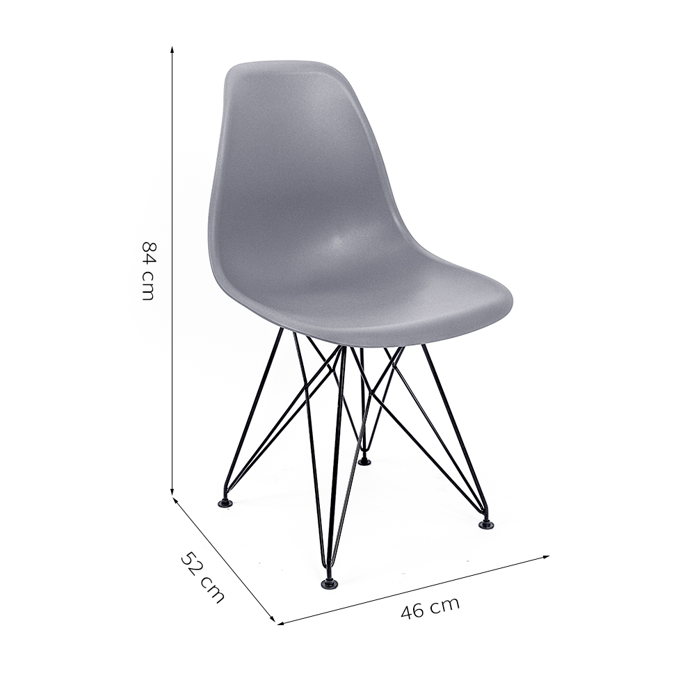 Cadeira de Cozinha Eames Preta e Cinza