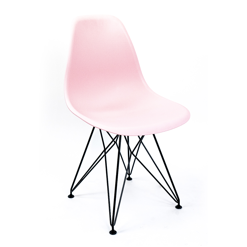 Cadeira de Cozinha Eames Preta e Rosa
