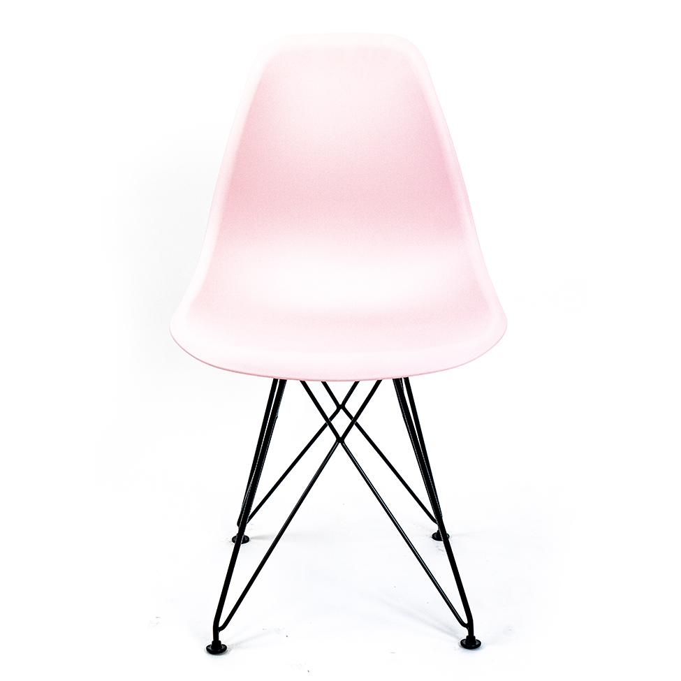 Cadeira de Cozinha Eames Preta e Rosa
