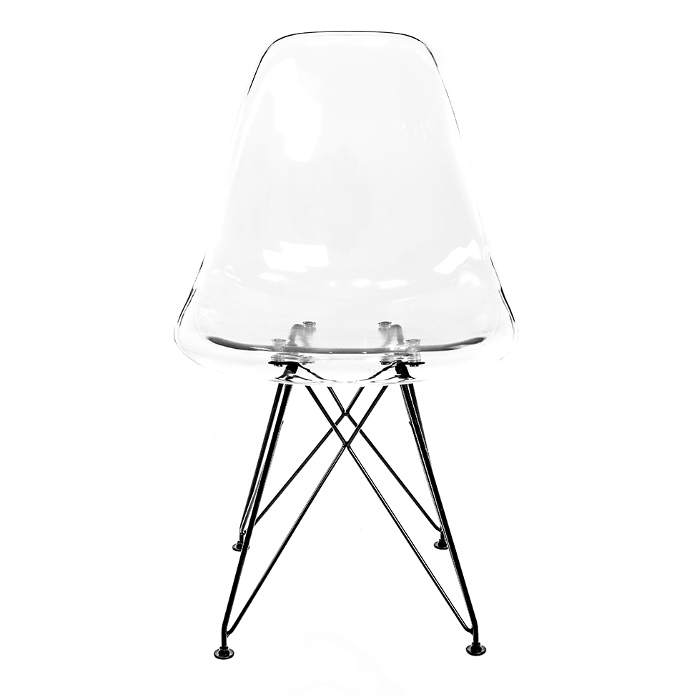 Cadeira de Cozinha Eames Preta e Transparente