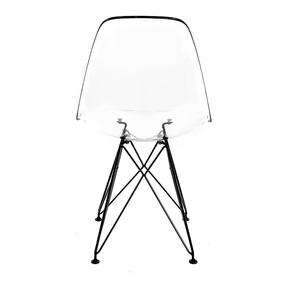 Cadeira de Cozinha Eames Preta e Transparente