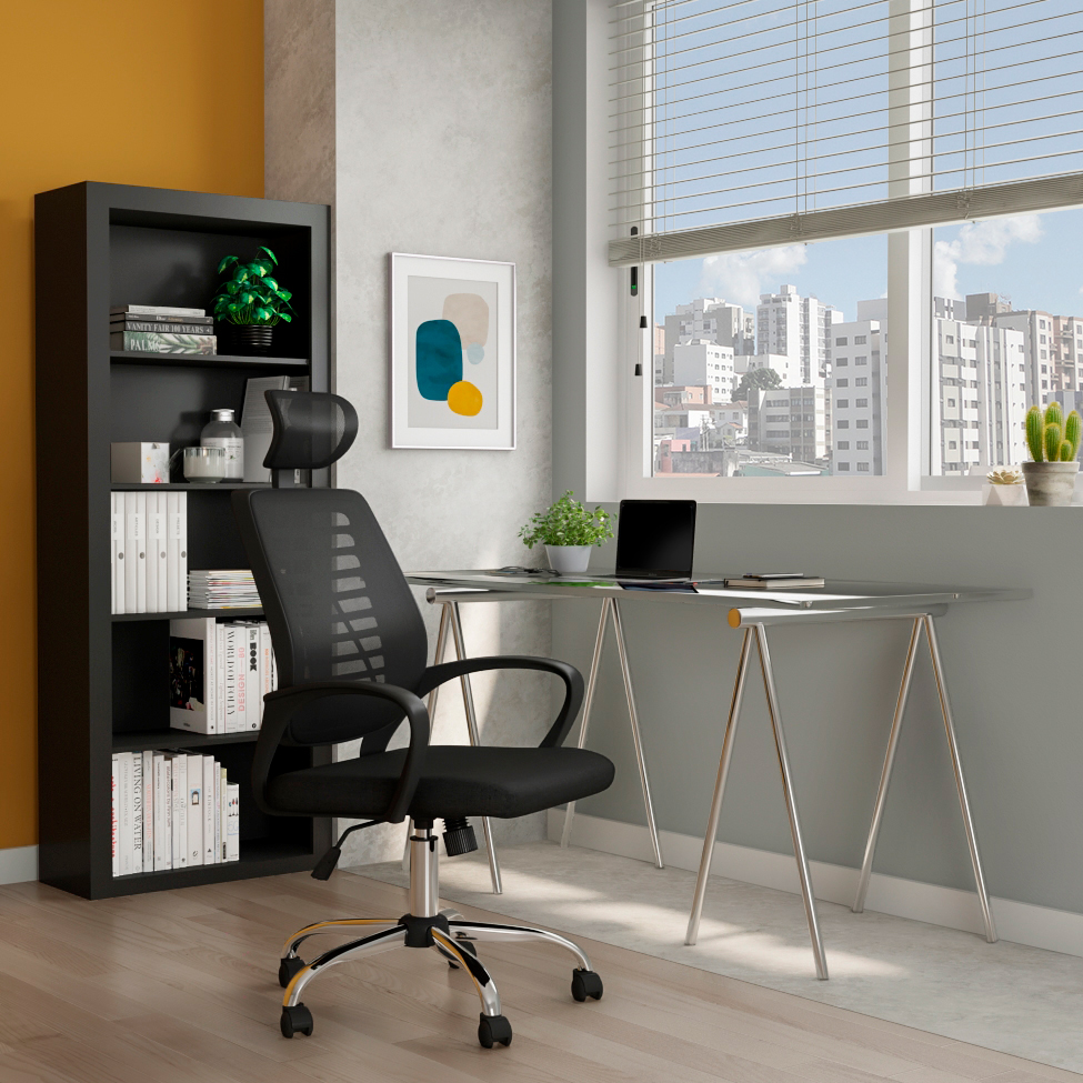 Cadeira de Escritório Diretor Giratória Light Preta