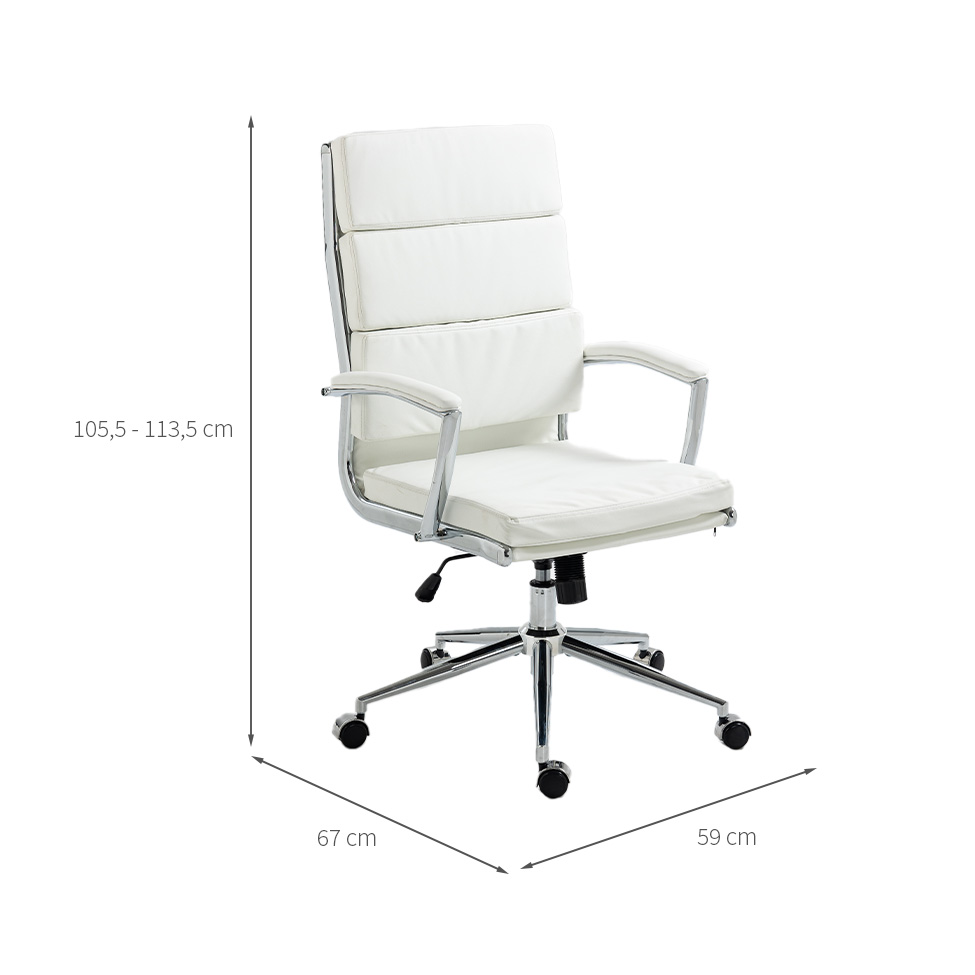 Cadeira de Escritório Giratória Presidente Ágate Branca