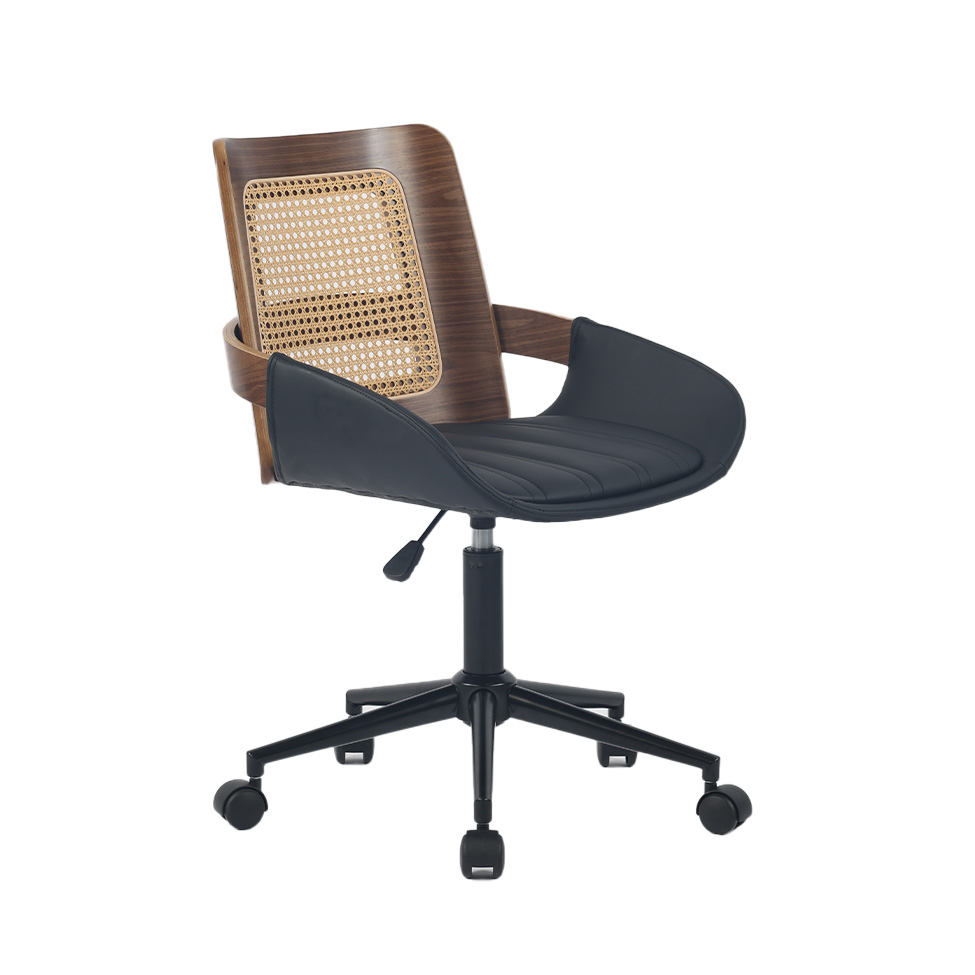 Cadeira de Escritório Gitatória  Secretária Magnolia Nogueira e Preto