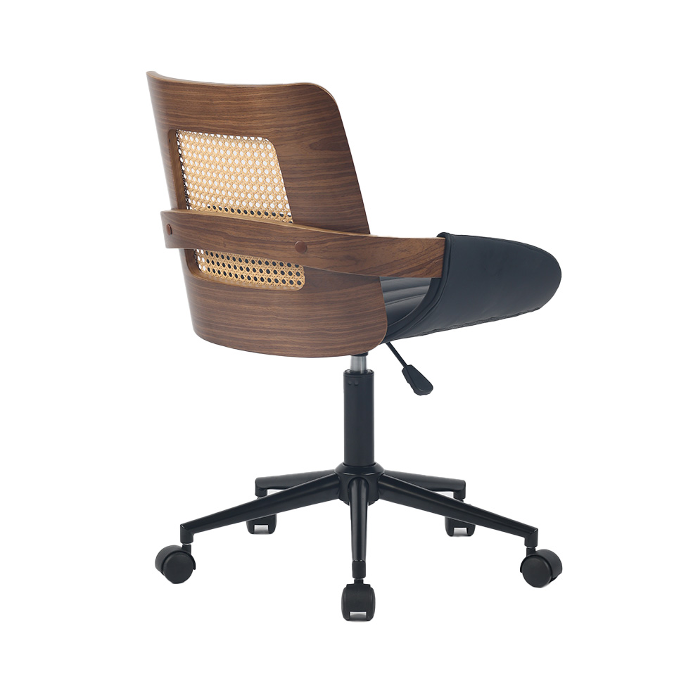 Cadeira de Escritório Gitatória  Secretária Magnolia Nogueira e Preto