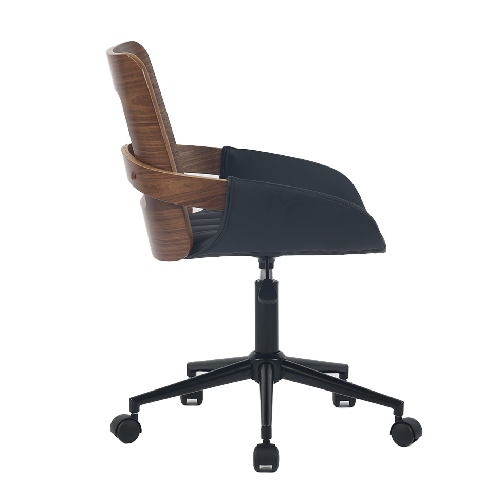 Cadeira de Escritório Gitatória  Secretária Magnolia Nogueira e Preto