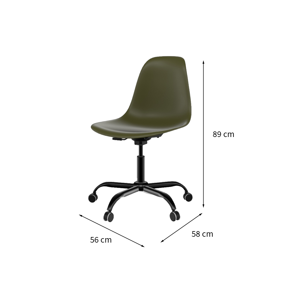 Cadeira de Escritório Secretária Eames Office Musgo e Preta