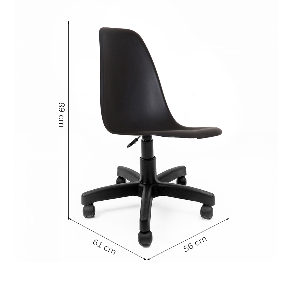 Cadeira de Escritório Secretária Eames Preta
