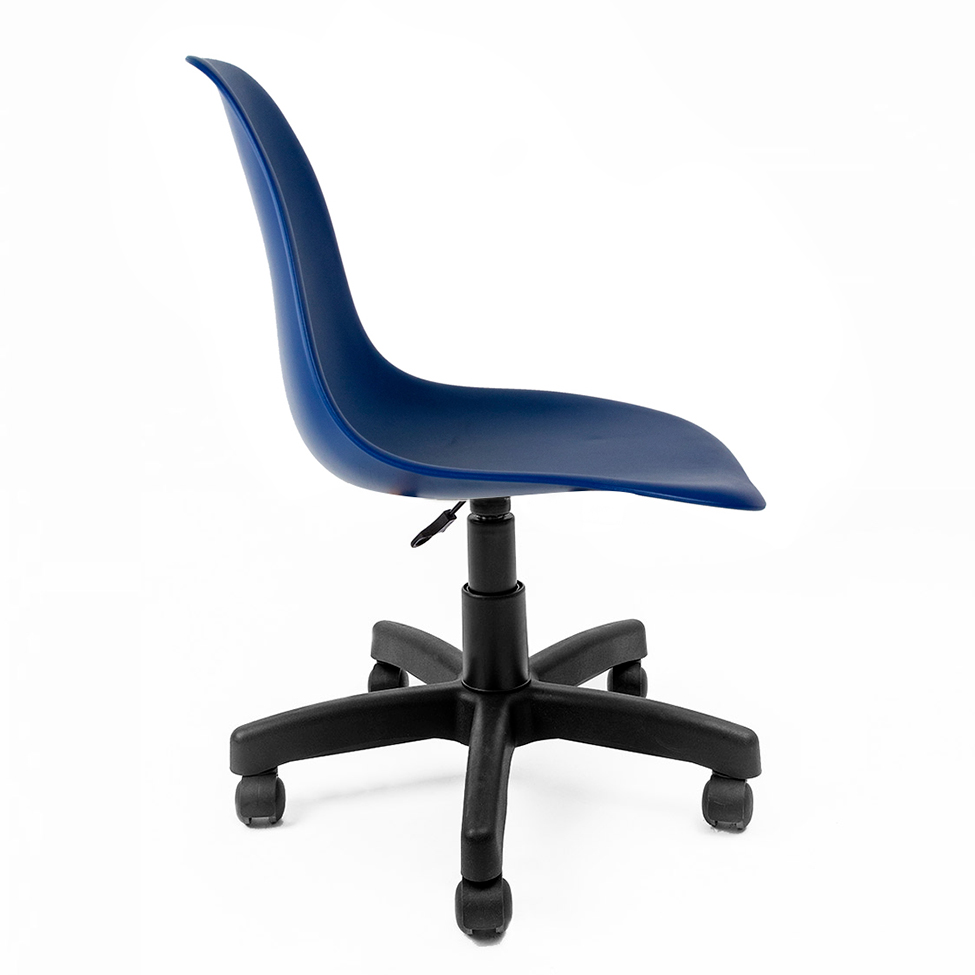 Cadeira de Escritório Secretária Eames Preta e Azul Marinho