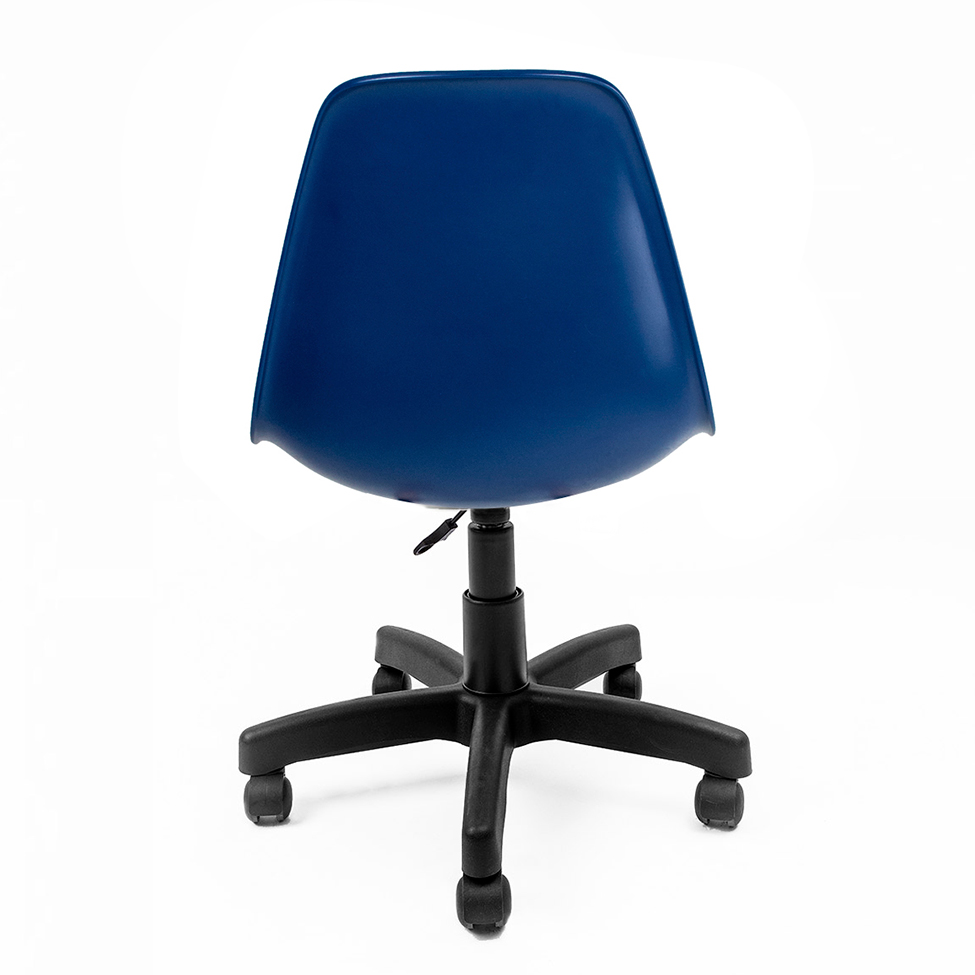 Cadeira de Escritório Secretária Eames Preta e Azul Marinho