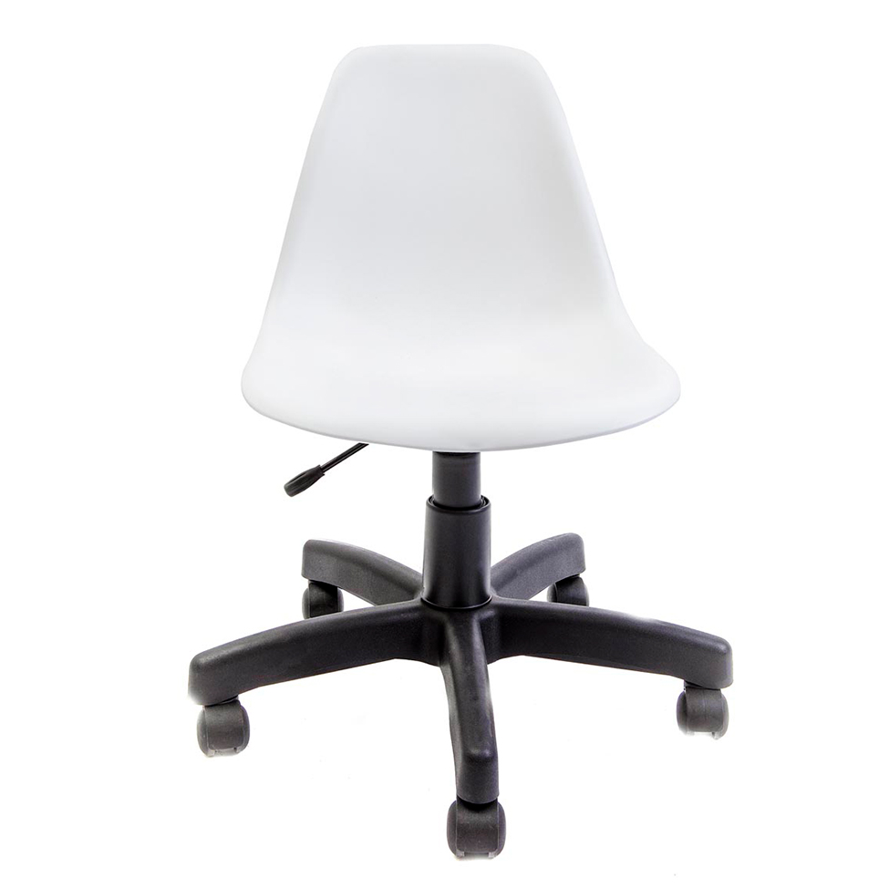 Cadeira de Escritório Secretária Eames Preta e Branca