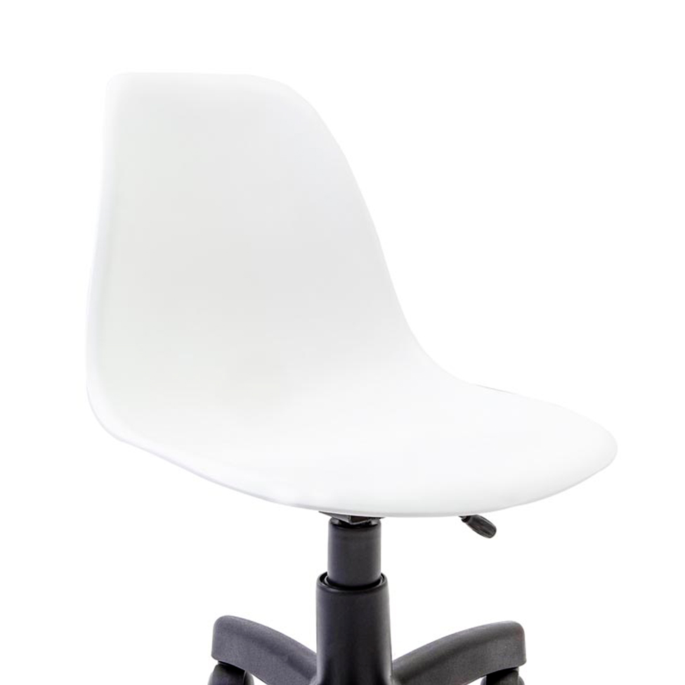 Cadeira de Escritório Secretária Eames Preta e Branca