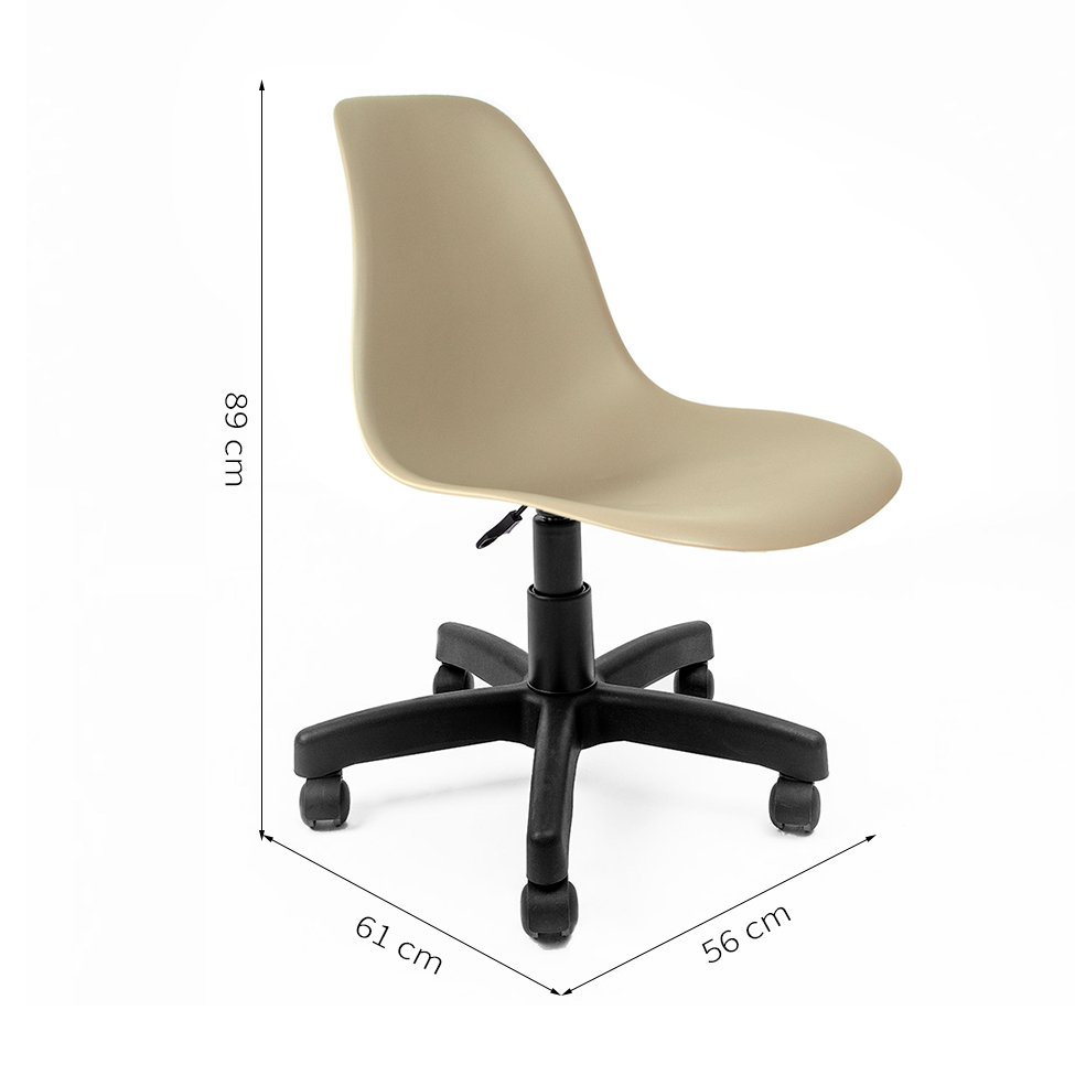 Cadeira de Escritório Secretária Eames Preta e Fendi