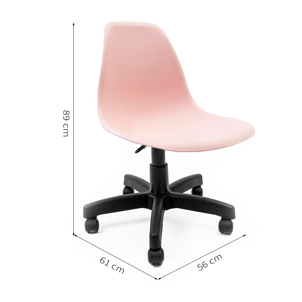 Cadeira de Escritório Secretária Eames Preta e Rosa