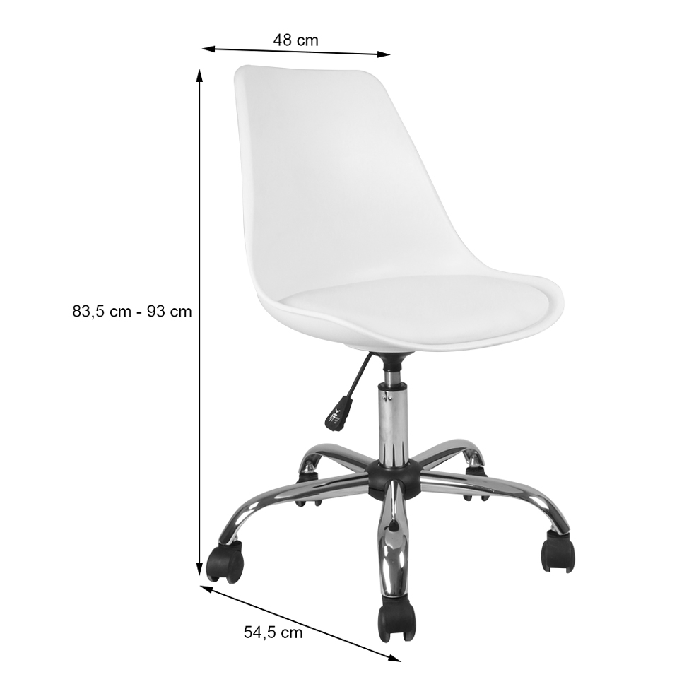 Cadeira de Escritório Secretária Giratória Eames Branca