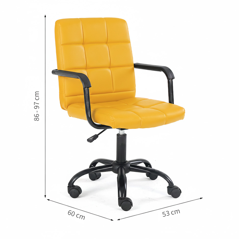 Cadeira de Escritório Secretária Giratória Fitz Amarela