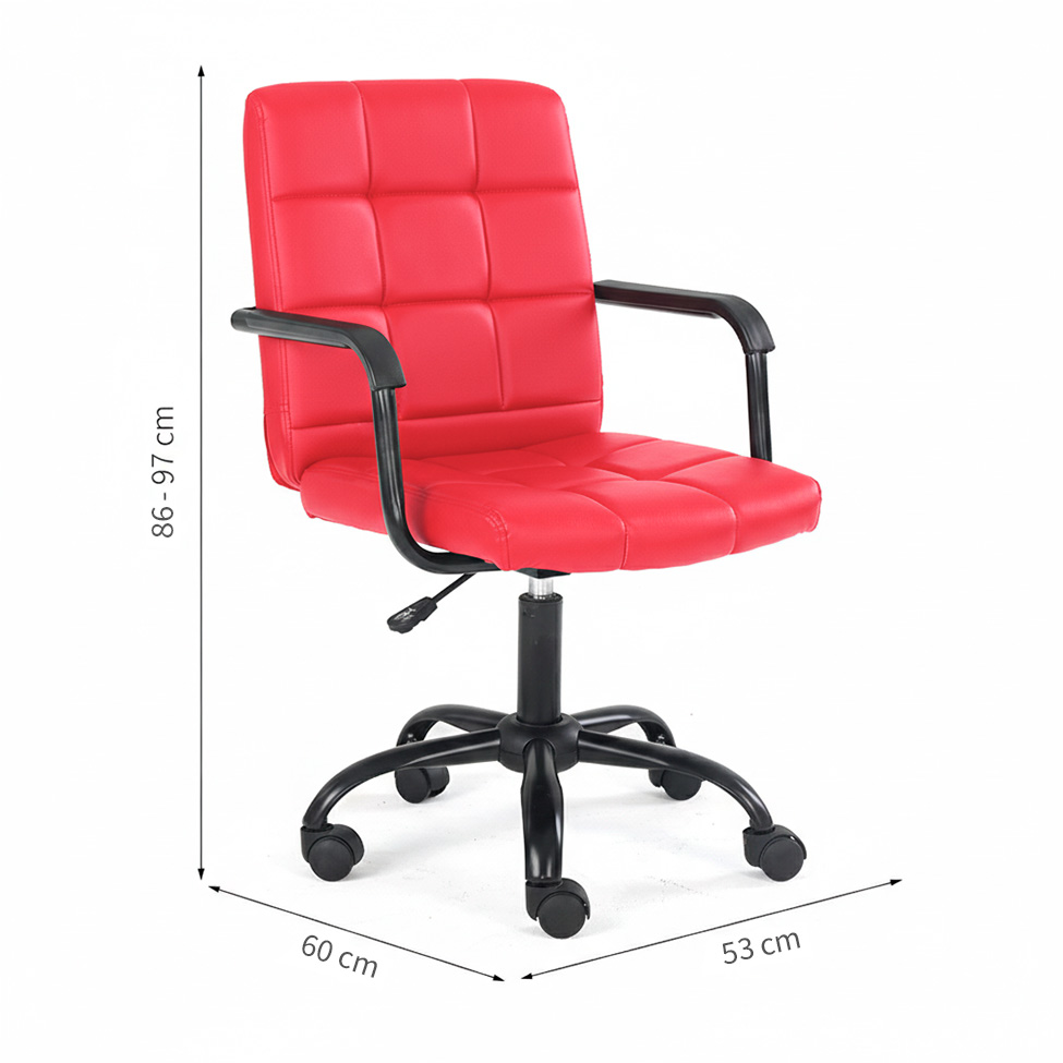 Cadeira de Escritório Secretária Giratória Fitz Vermelha
