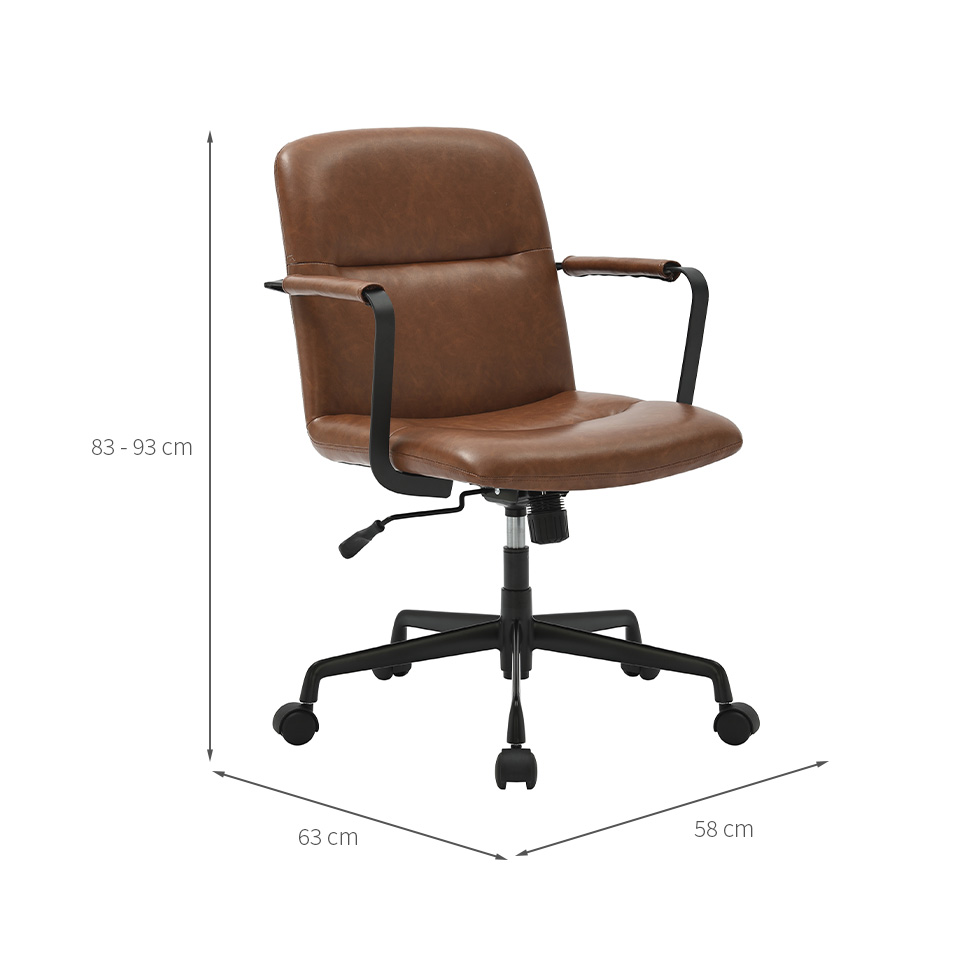 Cadeira de Escritório Secretária Giratória Journey Marrom