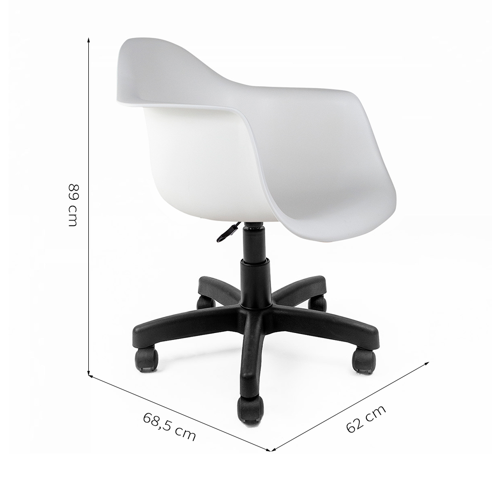 Cadeira de Escritório Secretária Office Preta e Branca