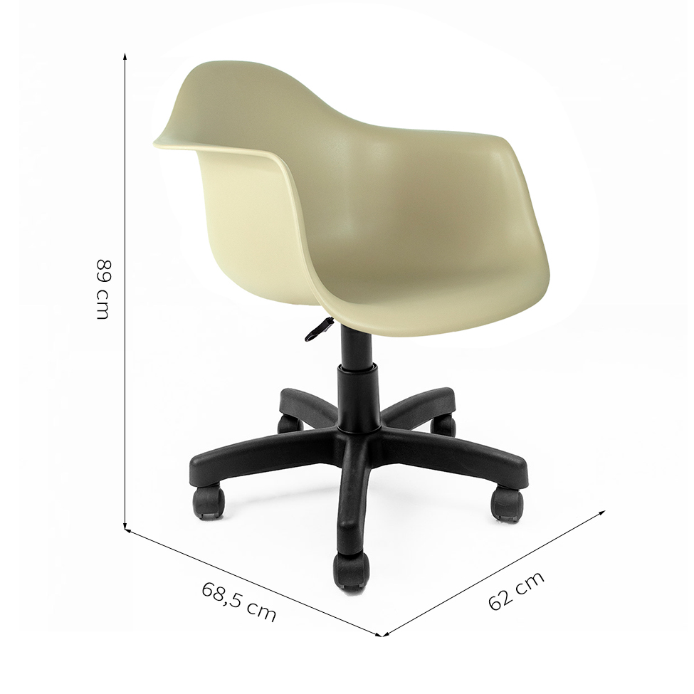 Cadeira de Escritório Secretária Office Preta e Fendi