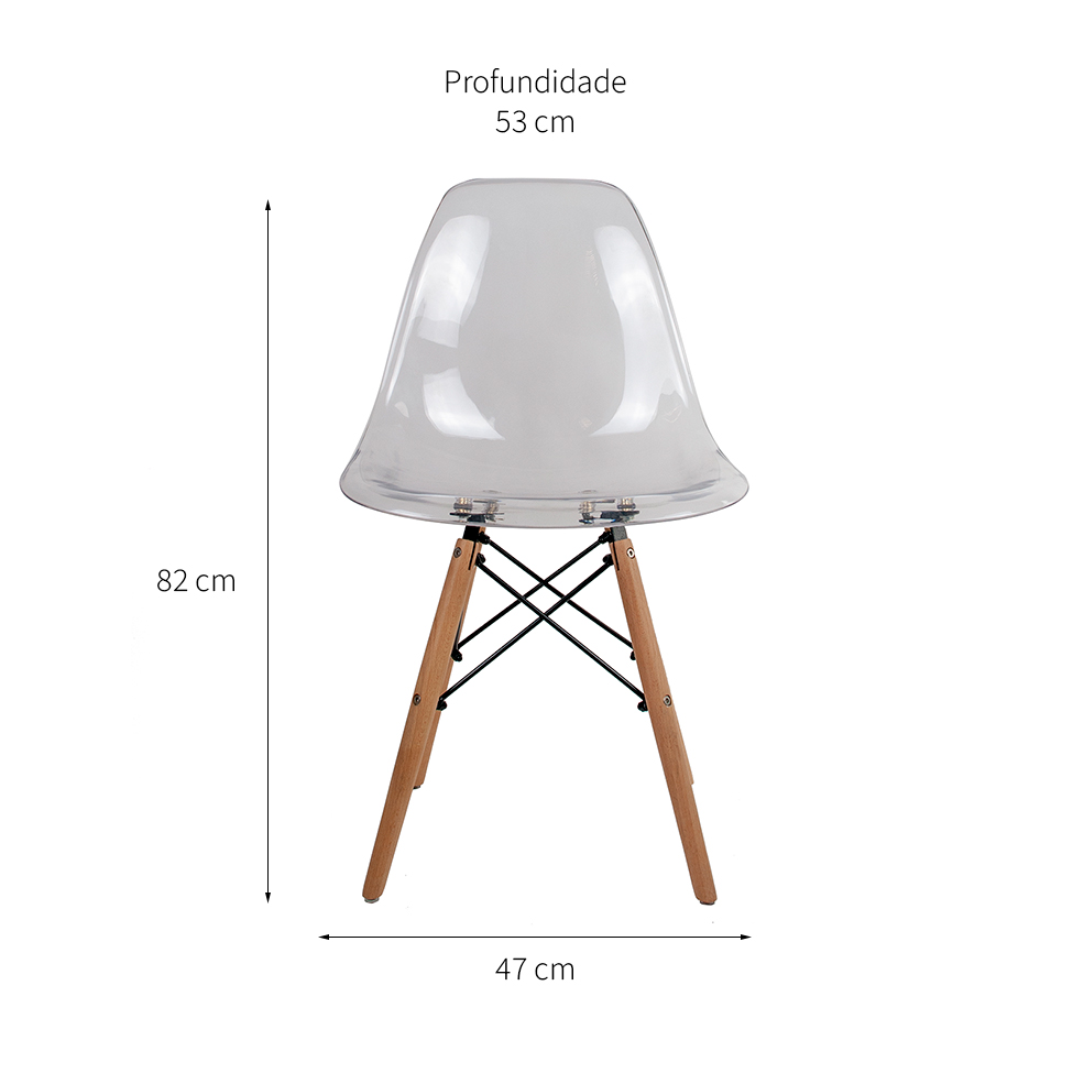 Cadeira de Jantar Charles Eames Cristal