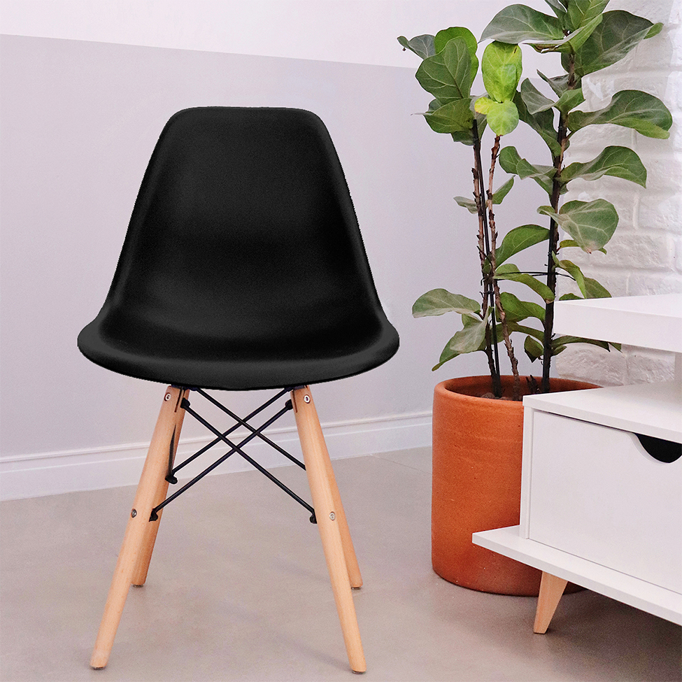 Cadeira de Jantar Charles Eames I Preta