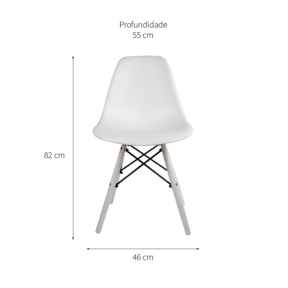 Cadeira de Jantar Charles Eames II Branca