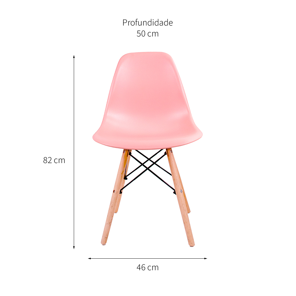 Cadeira de Jantar Charles Eames Rosa