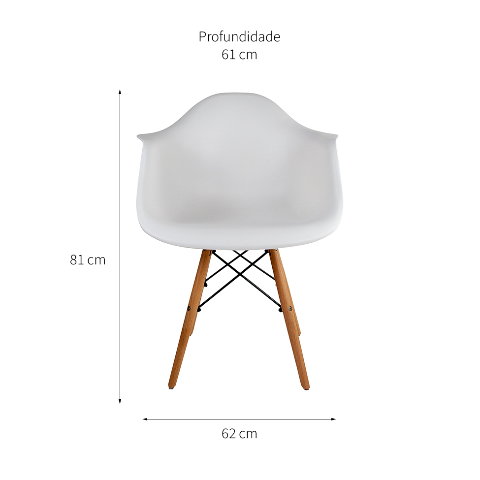Cadeira de Jantar Charles Eames com Braço I Branca