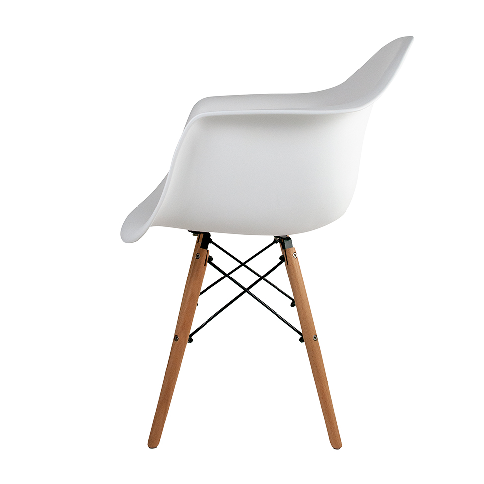 Cadeira de Jantar Charles Eames com Braço I Branca