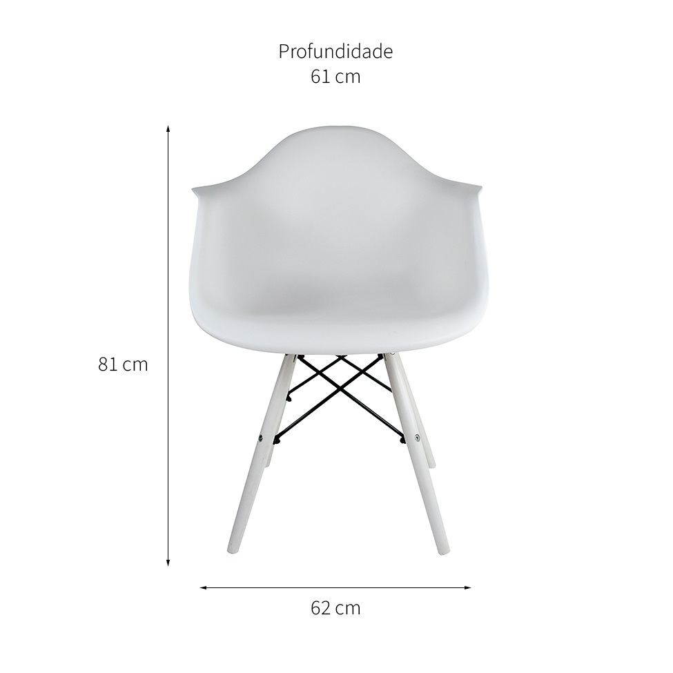 Cadeira de Jantar Charles Eames com Braço II Branca